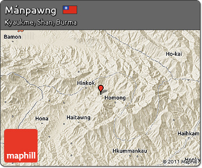 Shaded Relief 3D Map of Mánpawng