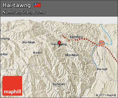 Shaded Relief 3D Map of Hai-tawng