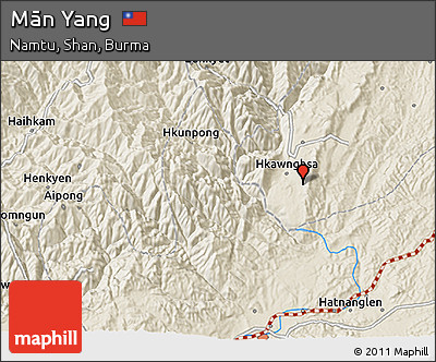 Shaded Relief 3D Map of Mān Yang