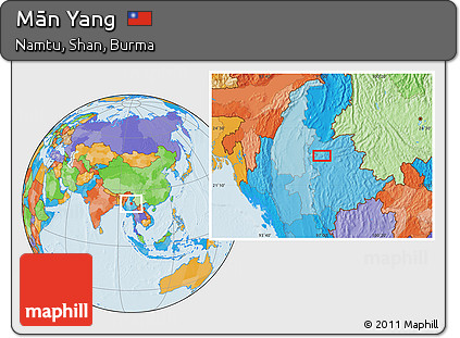 Political Location Map of Mān Yang
