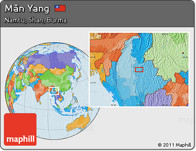 Political Location Map of Mān Yang