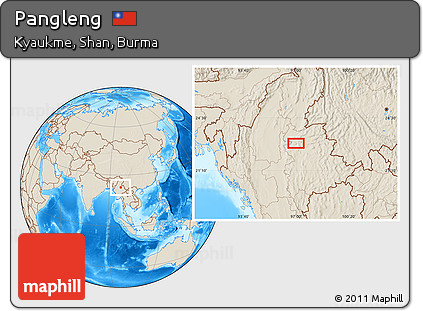 Shaded Relief Location Map of Pangleng
