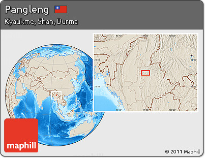 Shaded Relief Location Map of Pangleng