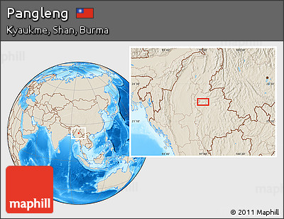 Shaded Relief Location Map of Pangleng