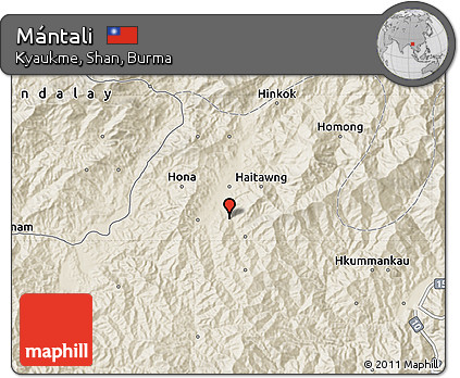 Shaded Relief Map of Mántali