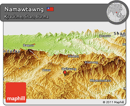 Physical Panoramic Map of Namawtawng