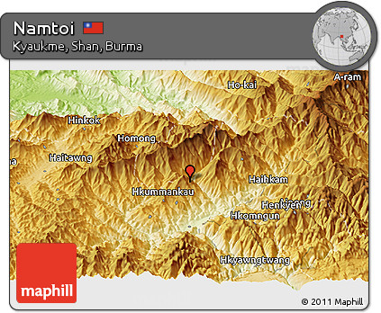 Physical Panoramic Map of Namtoi