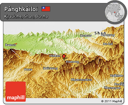 Physical Panoramic Map of Pánghkáiloi