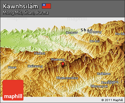 Physical Panoramic Map of Kawnhsilám