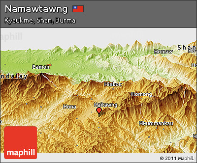 Physical Panoramic Map of Namawtawng
