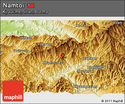 Physical Panoramic Map of Namtoi
