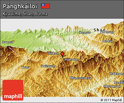 Physical Panoramic Map of Pánghkáiloi