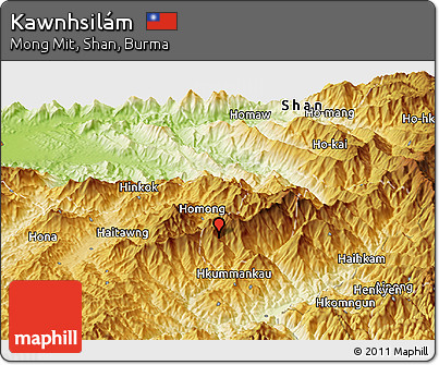 Physical Panoramic Map of Kawnhsilám