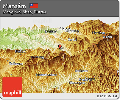 Physical Panoramic Map of Mansám