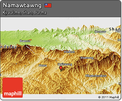 Physical Panoramic Map of Namawtawng