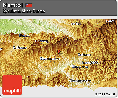 Physical Panoramic Map of Namtoi