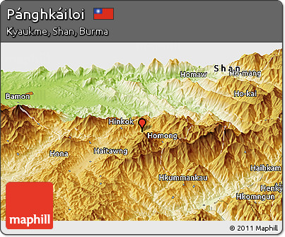 Physical Panoramic Map of Pánghkáiloi