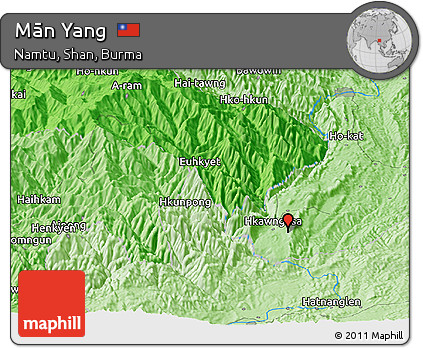 Political Panoramic Map of Mān Yang