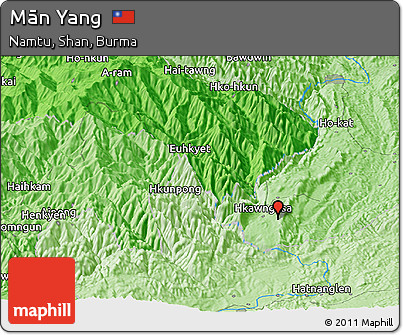 Political Panoramic Map of Mān Yang