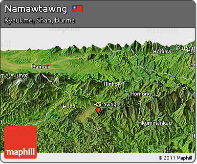 Satellite Panoramic Map of Namawtawng