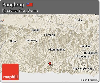 Shaded Relief Panoramic Map of Pangleng