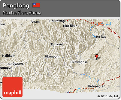 Shaded Relief Panoramic Map of Panglong