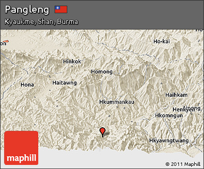 Shaded Relief Panoramic Map of Pangleng