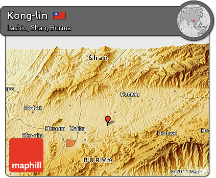 Physical 3D Map of Kong-lin