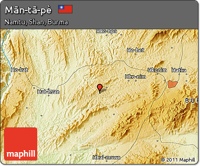 Physical 3D Map of Mān-tā-pè