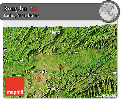 Satellite 3D Map of Kong-lin