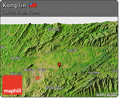 Satellite 3D Map of Kong-lin