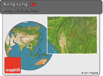 Satellite Location Map of Kong-söng