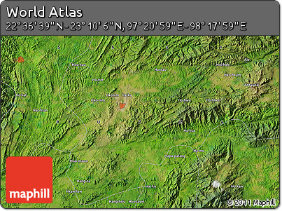 Satellite Map of the Area around 22° 53' 22" N, 97° 49' 29" E