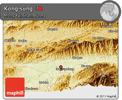 Physical Panoramic Map of Kong-söng