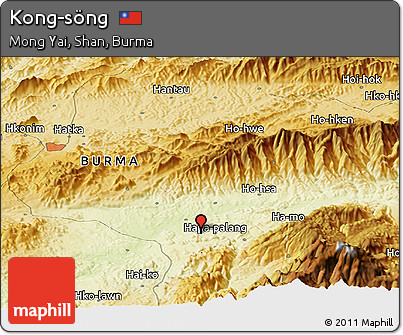 Physical Panoramic Map of Kong-söng