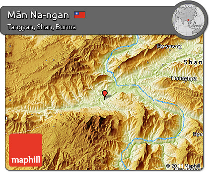 Physical 3D Map of Mān Na-ngan