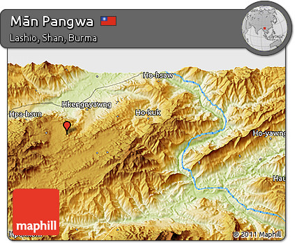 Physical 3D Map of Mān Pangwa