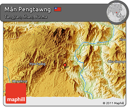 Physical 3D Map of Mān Pengtawng