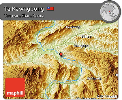 Physical 3D Map of Ta Kawngpong
