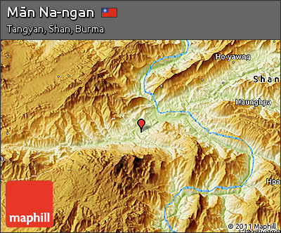 Physical 3D Map of Mān Na-ngan
