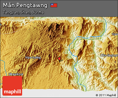 Physical 3D Map of Mān Pengtawng