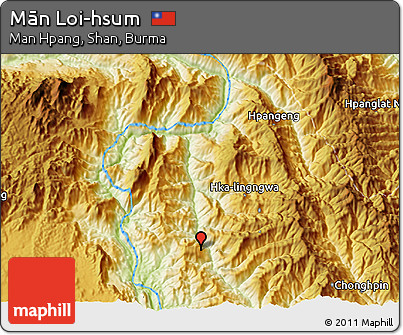 Physical 3D Map of Mān Loi-hsum