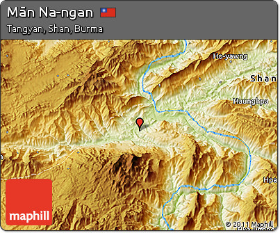 Physical 3D Map of Mān Na-ngan