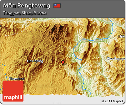 Physical 3D Map of Mān Pengtawng