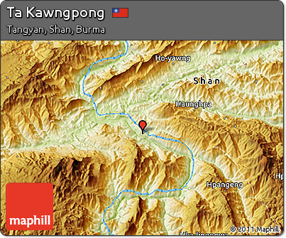 Physical 3D Map of Ta Kawngpong