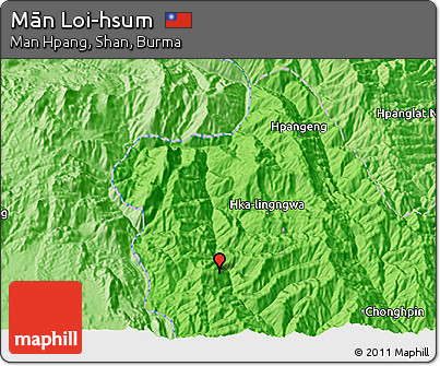 Political 3D Map of Mān Loi-hsum