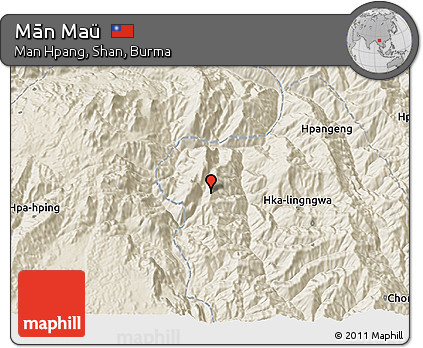 Shaded Relief 3D Map of Mān Maü
