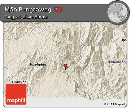Shaded Relief 3D Map of Mān Pengtawng