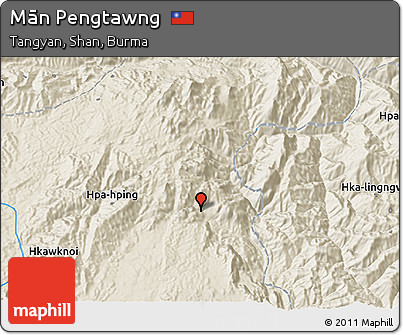 Shaded Relief 3D Map of Mān Pengtawng