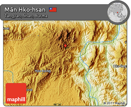 Physical Map of Mān Hko-hsan